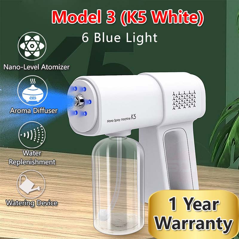 Sanitizer Spray Machine Disinfection Blue Ray Disinfectant Spray Gun UV Nano Atomizer K5