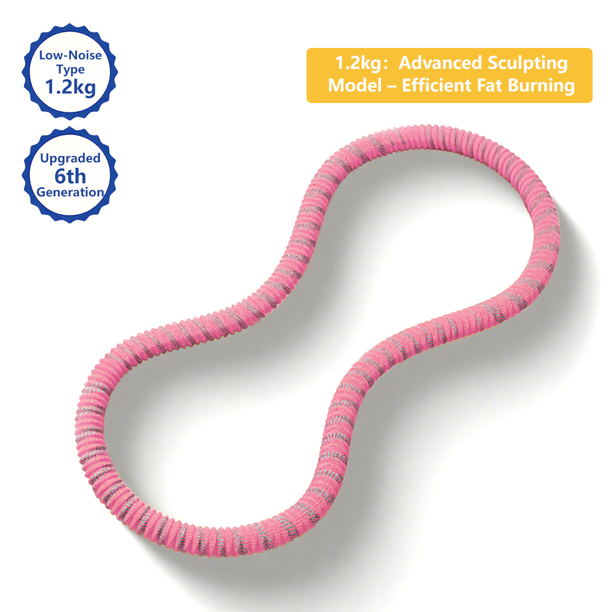Upgraded 6th Generation Soft Spring Silent Hula Hoop Noise-Reduction Anti-Pinch Hula Hoop 1.2kg