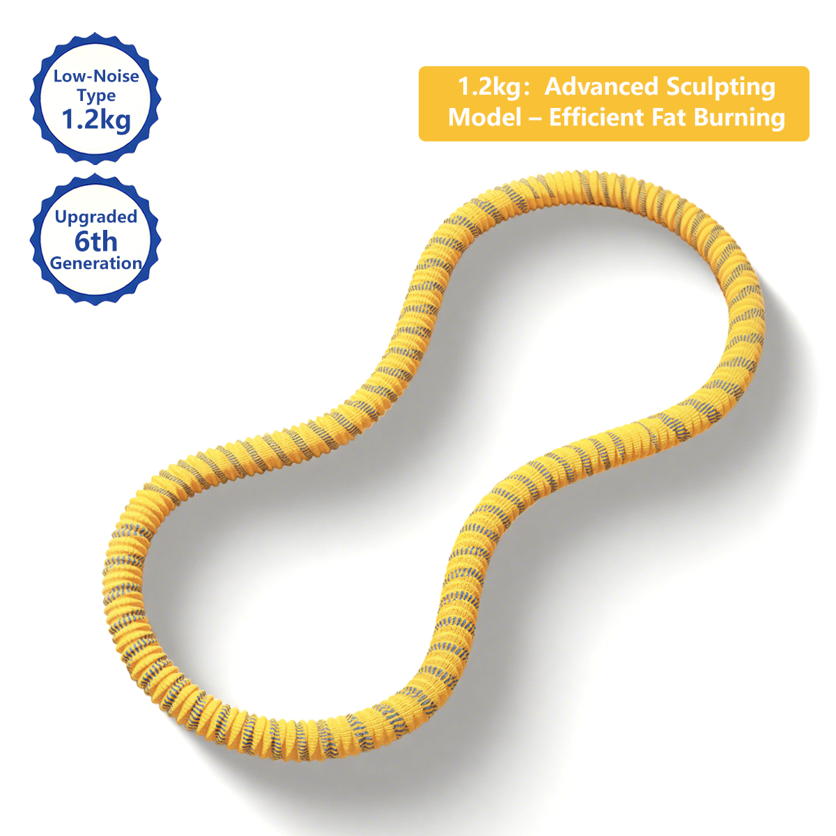 Upgraded 6th Generation Soft Spring Silent Hula Hoop Noise-Reduction Anti-Pinch Hula Hoop 1.2kg