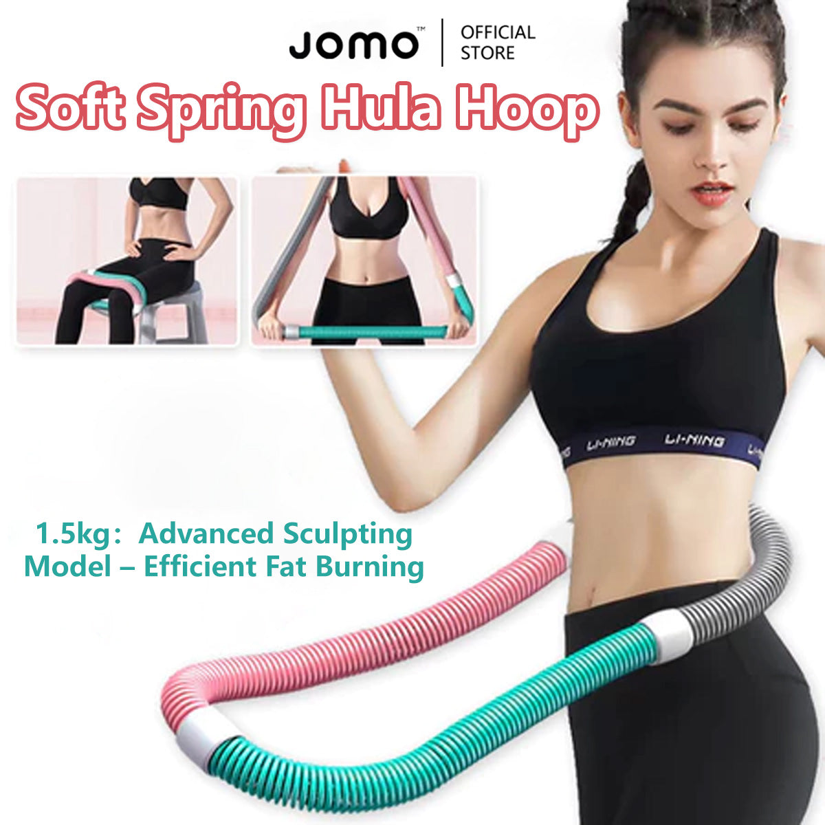 Soft Spring Hula Hoop Compact Waist Trainer Portable Exercise Ring for Weight Loss and Core Training