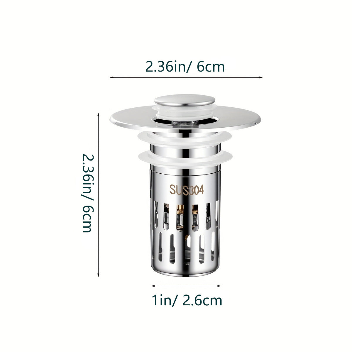 2 In 1 Bathroom Sink Stopper Prevent Clogging Easy Installation Easy to Clean Corrosion Resistance