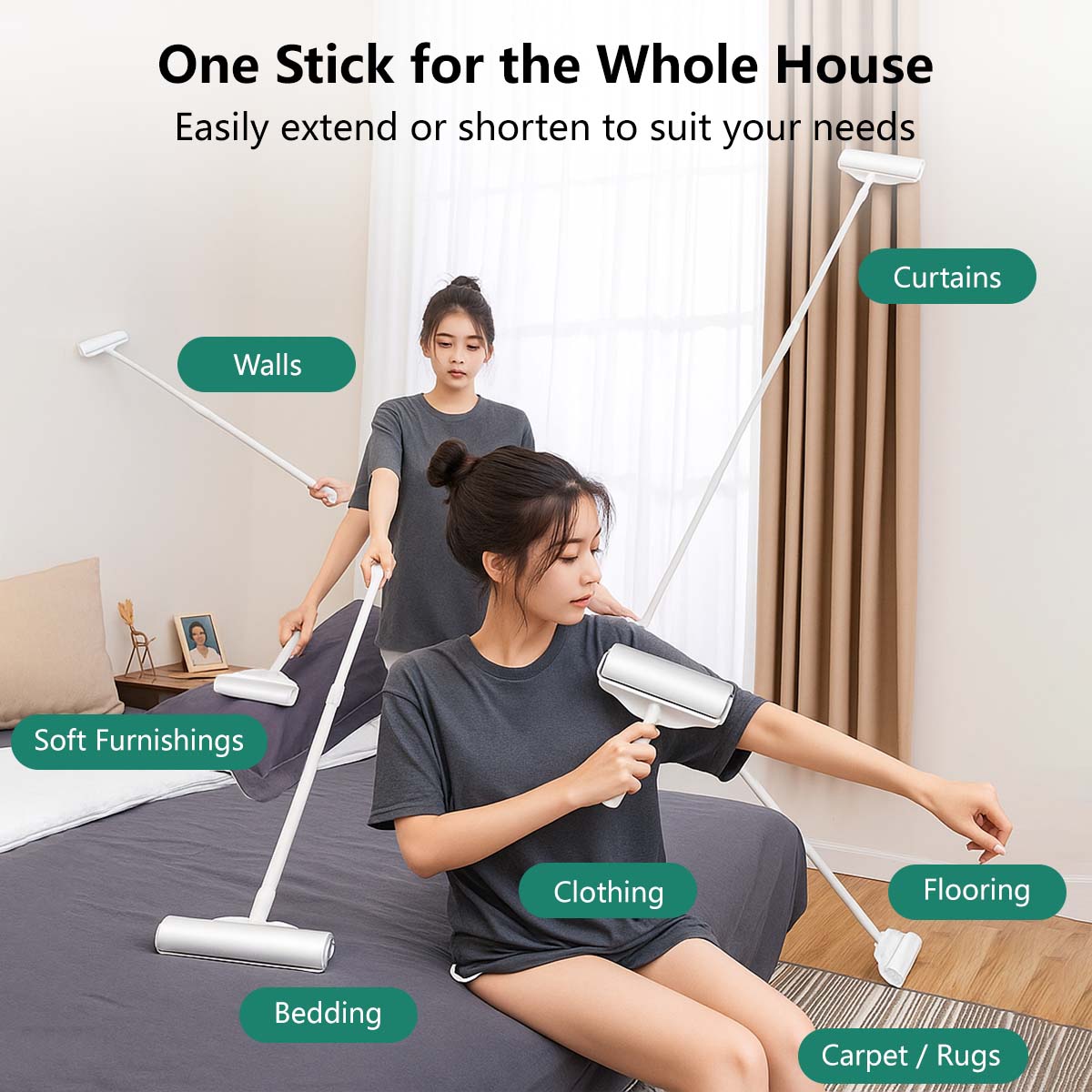 Sticky Lint Roller 24cm Wide Roller Powerful Adhesive Fiber-Friendly Design Budget-Friendly