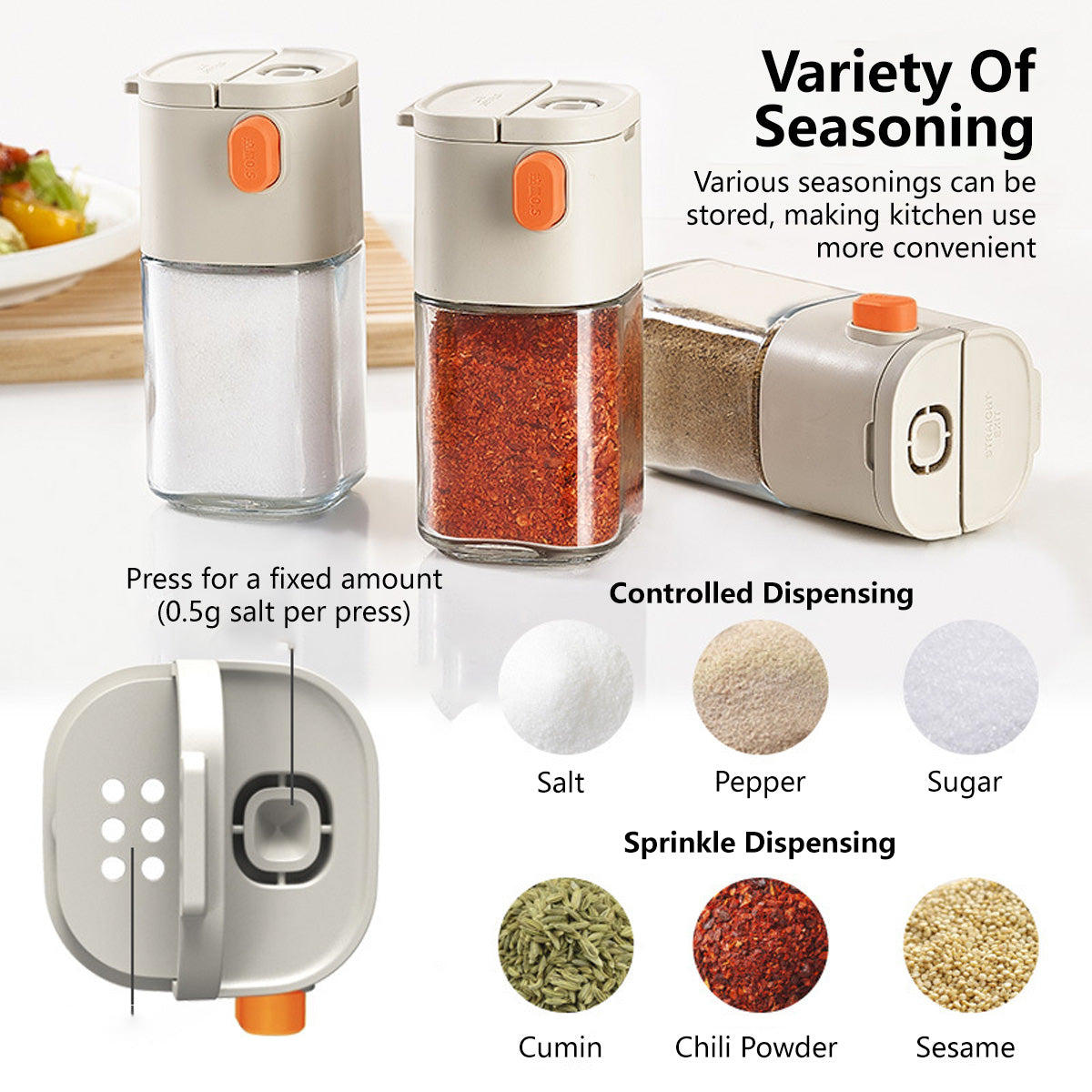 Quantitative Seasoning Dispenser Bottle Precise Control Salt Bottle