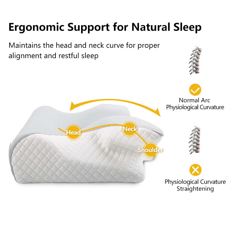 Butterfly Orthopedic Memory Pillow - Ergonomic Neck Support, Slow Rebound, for Back, Side & Stomach Sleepers