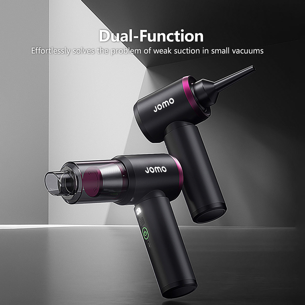 5-in-1 Handheld Vacuum 25000Pa Blow Suction Inflate Pump LED Light Functions Lightweight 420g