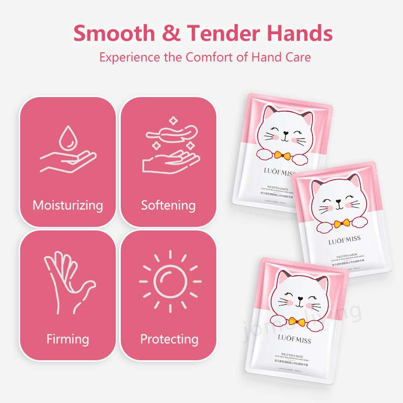 Niacinamide Cat Claw Hand Mask Hydrating Moisturizing Goat Milk Cute Mask
