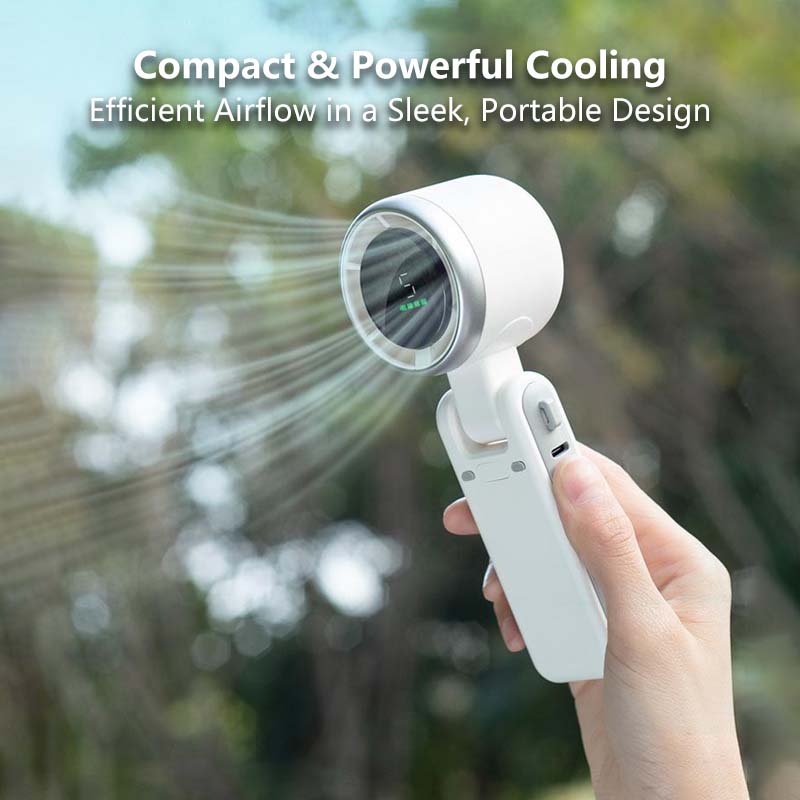 Foldable LCD Display Fan β 5 Speeds, Rechargeable, Lightweight, Hands-Free, Quiet Personal Fan with Type-C Charging