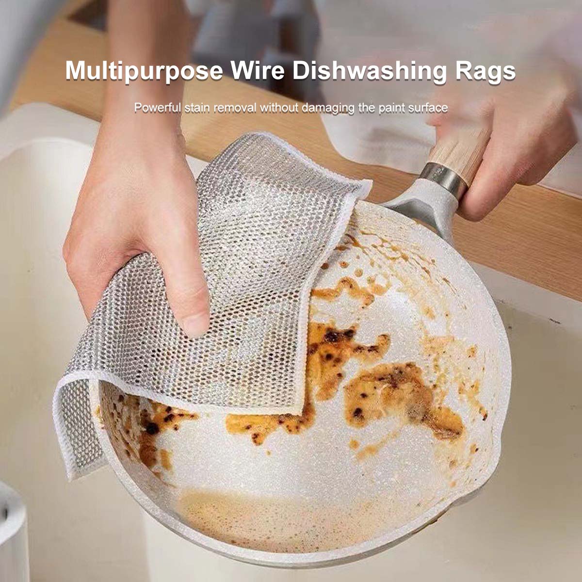 Multipurpose Wire Dishwashing Rags Dry and Wet Use Mesh Design Quick Dry