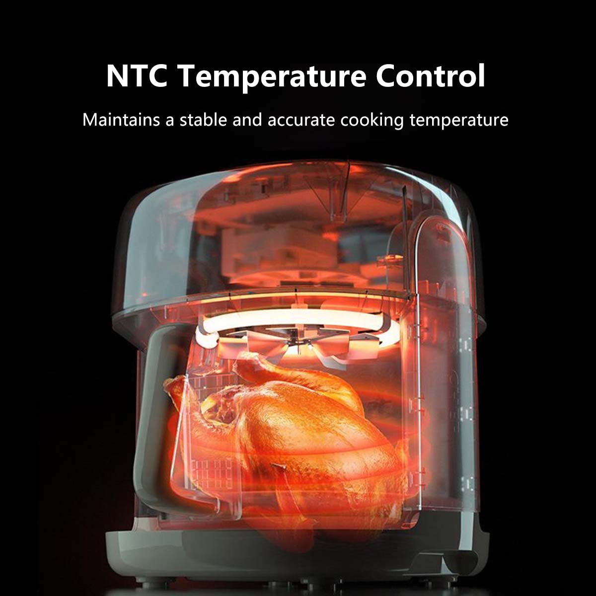 JOMO Air Fryer NTC Temperature Control Touch Control 10 Cooking Presets 1350W 4.5L Capacity