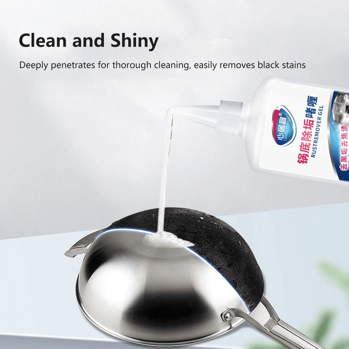 Multi-Purpose Rust and Stain Remover Gel for Pots and Pans Deep Cleaning for Stainless Steel & Iron Cookware Kitchenware