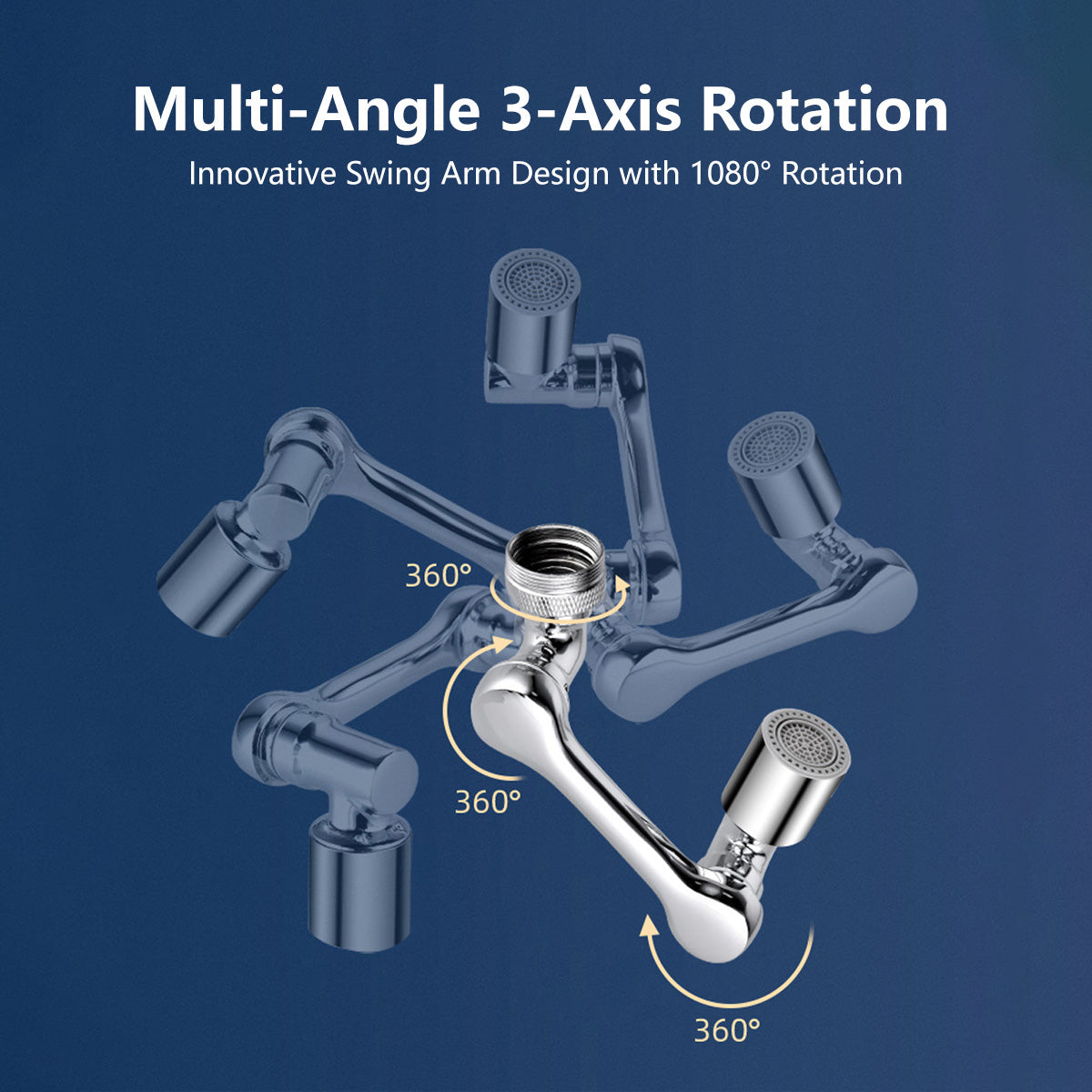 Faucet Arm Aerator Rotatable Triple Rotation Water Purification Filter Universal Threads Copper