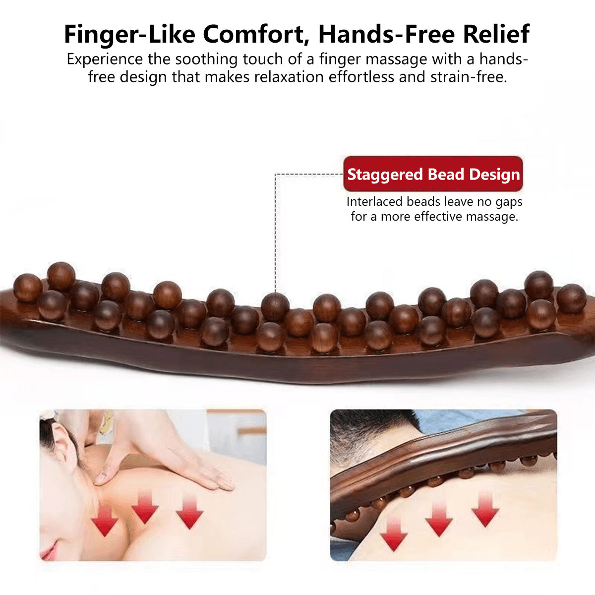 59-Bead Non-Solid Wood Massage Stick
