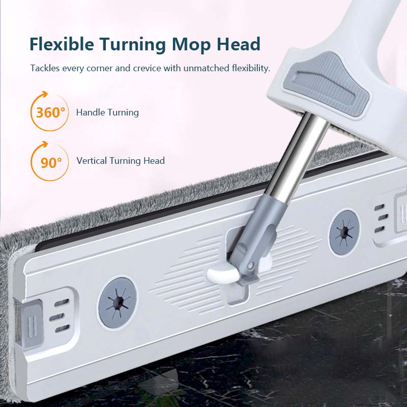 Portable Flat Floor Mop Wet and Dry Mop For Home Cleaning Powerful Absorption Microfibre Cloth