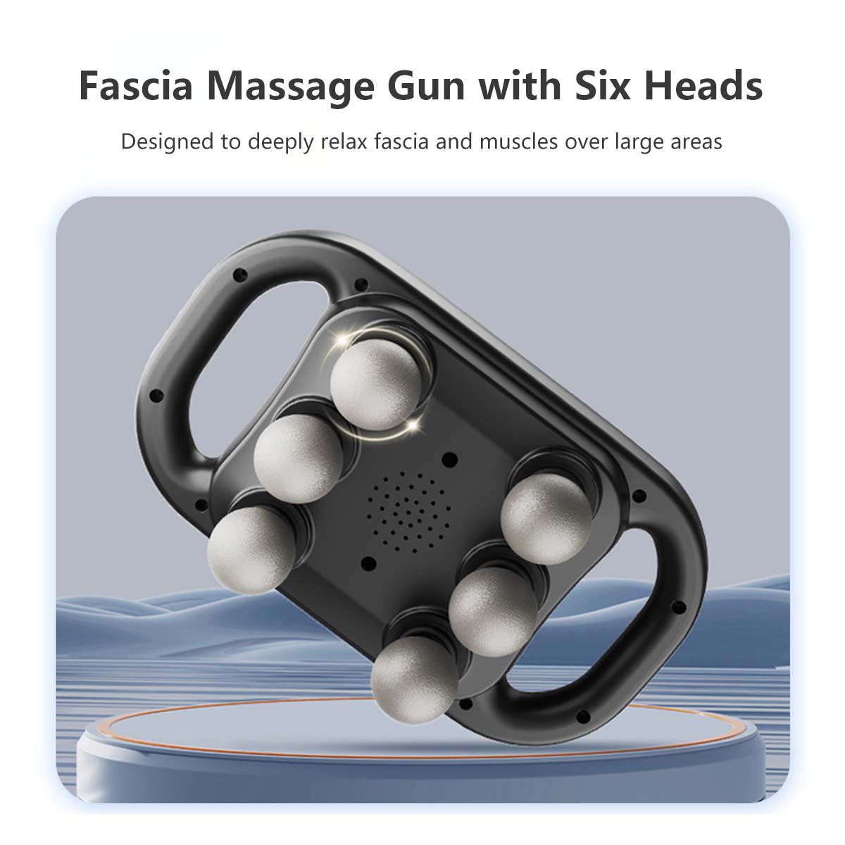 6 Head Fascia Massager Gun 20 Intensity 9 Modes