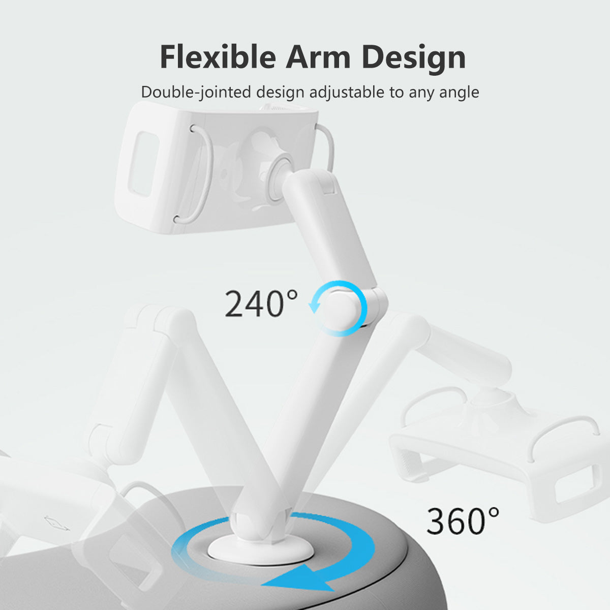 Multifunctional Pillow with Phone Holder Tablet Holder Flexible Arm Design 360° Rotatable Clamp
