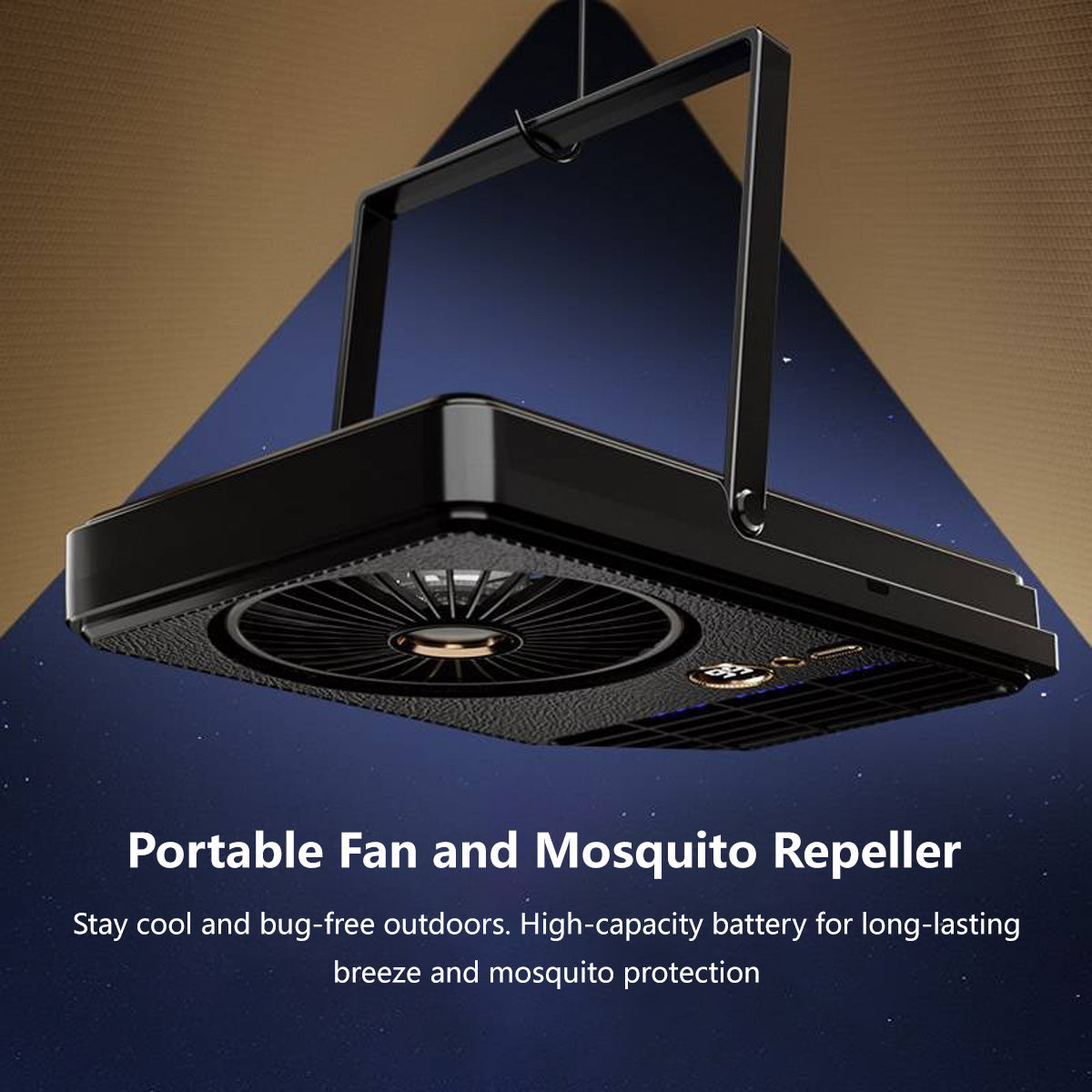 2-in-1 Fan and Mosquito Zapper Portable Rechargeable Plug-in 5-Level Cooling 2000V Bug Zapper Type-C Charging