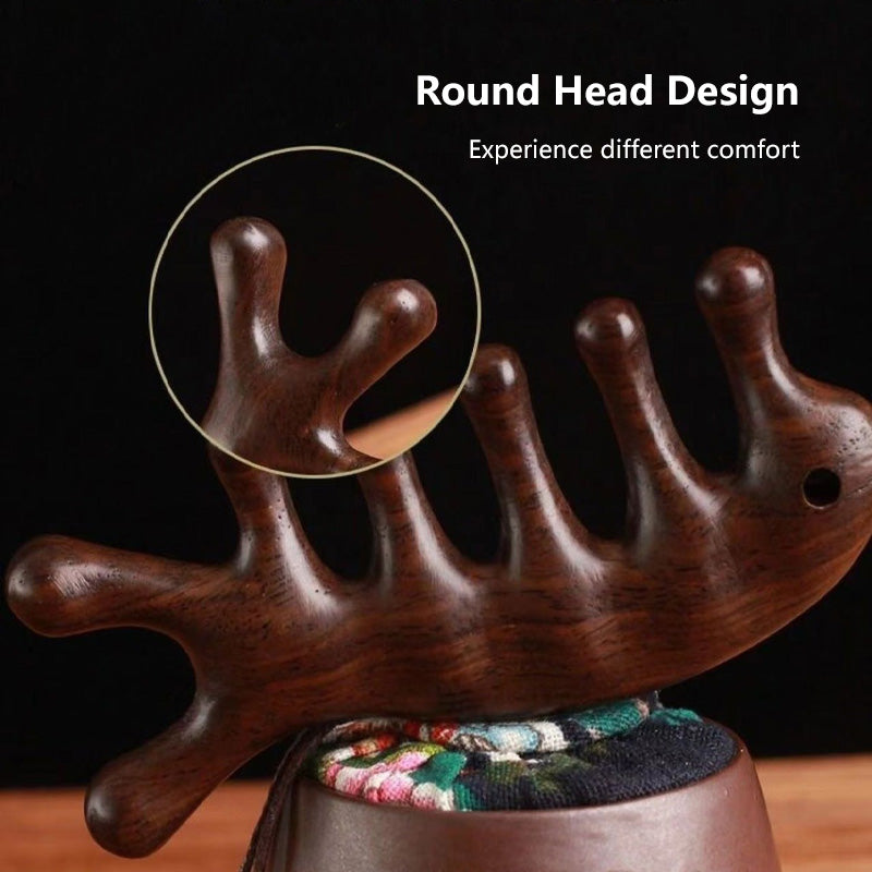 Multifunctional Massage Comb Sandalwood Meridian Massage Comb Helps Improve Blood Circulation