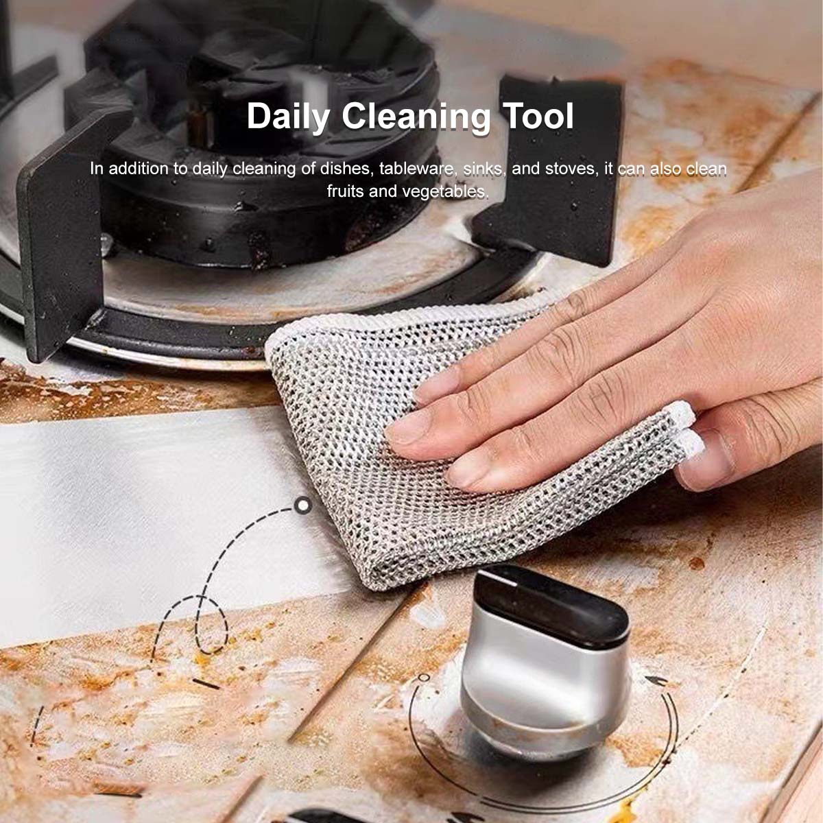 Multipurpose Wire Dishwashing Rags Dry and Wet Use Mesh Design Quick Dry