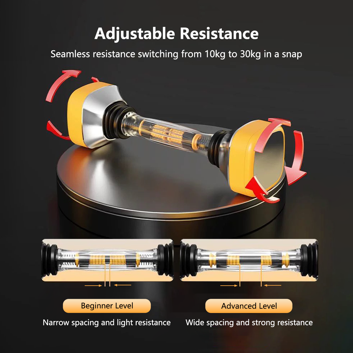 JOMO Adjustable Swing Dumbbell 10-30kg ABS Steel Full Body Home Gym Trainer Adjustable Resistance