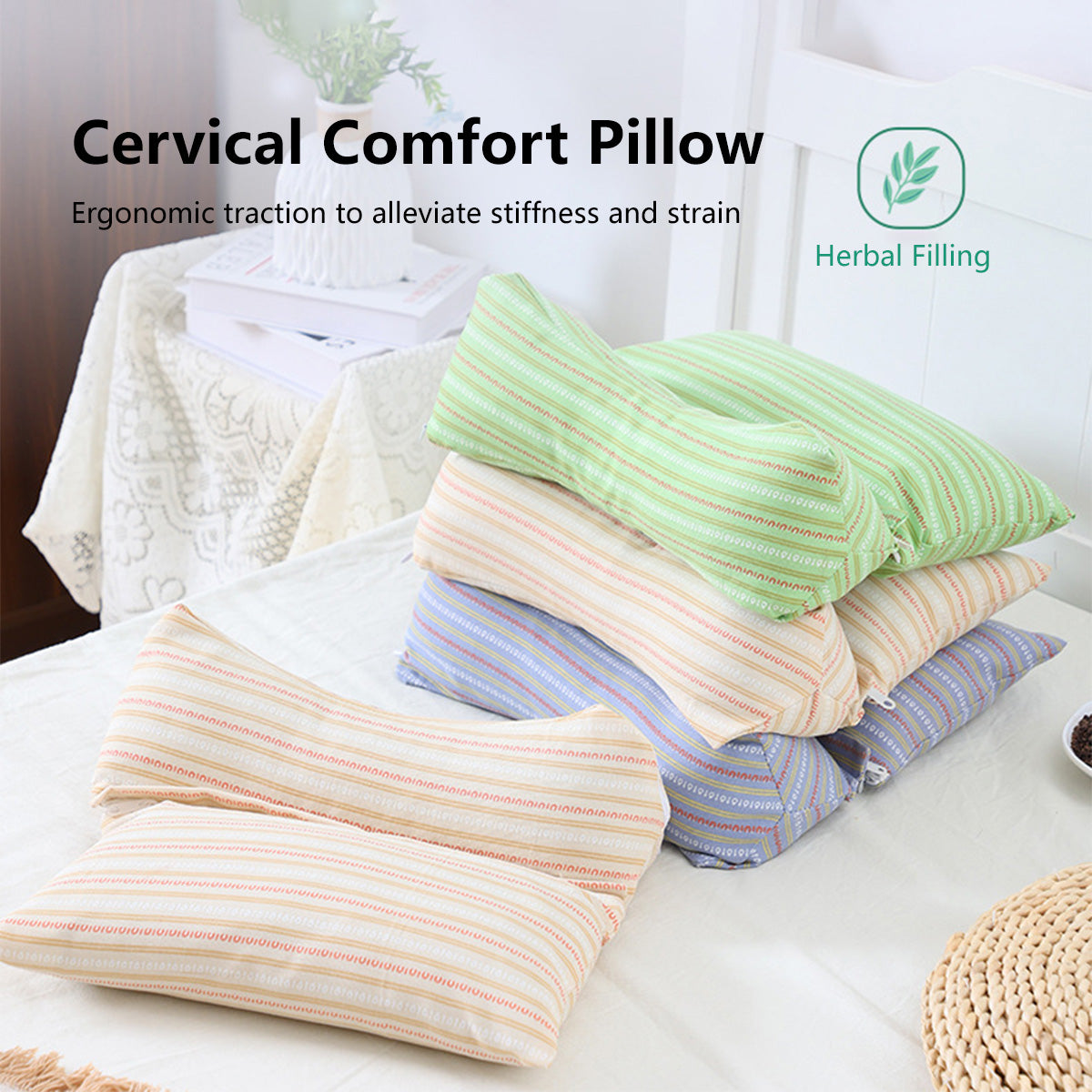 Triangular Buckwheat Neck Pillow Neck & Lumbar Support Ergonomic Loft Firm & Soft Pillows