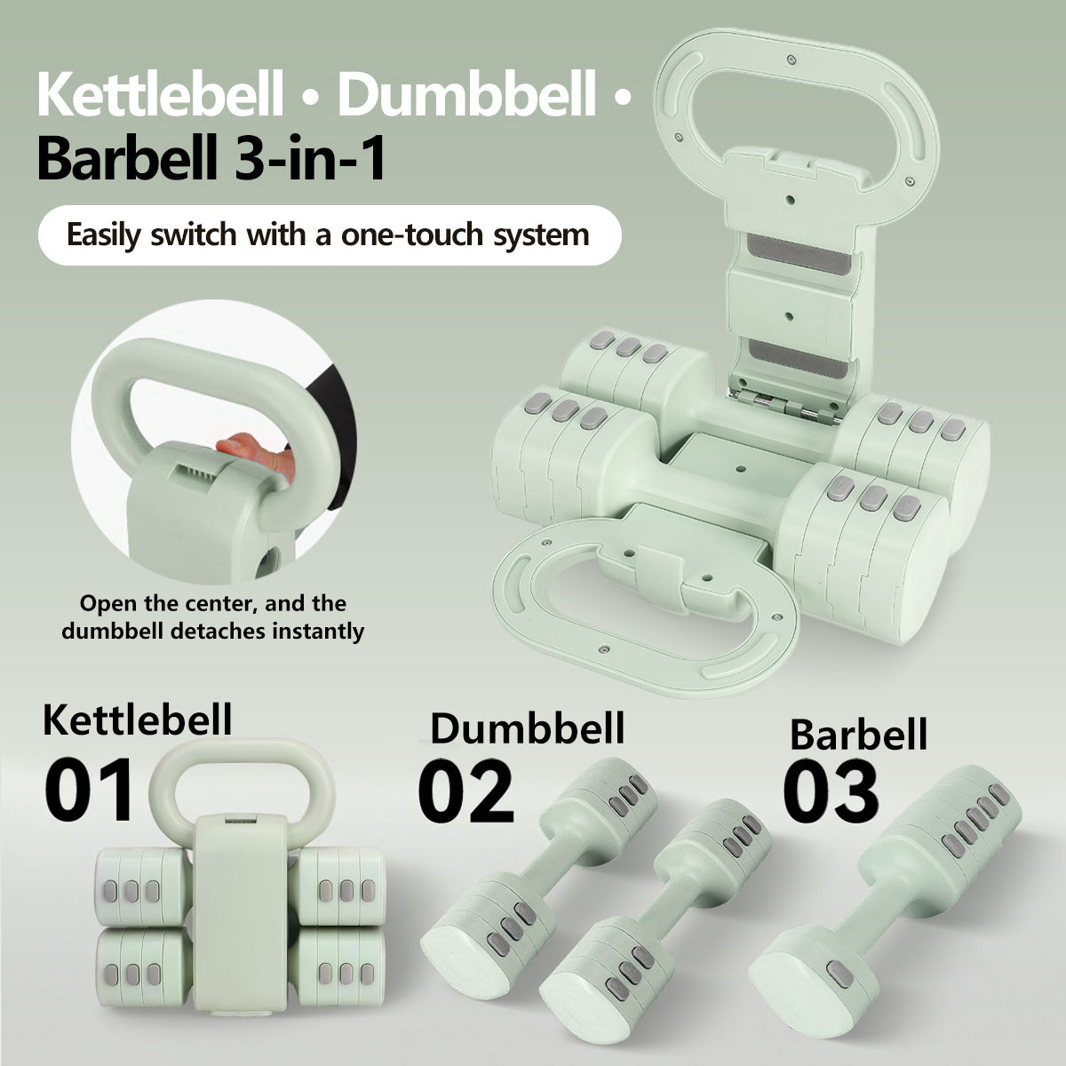 2 in 1 Dumbbell Kettlebell Dual-Purpose Adjustable Weight Dumbbell 5.5kg
