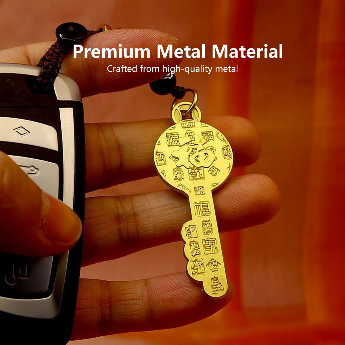Pixiu Keychain Exquisite Carving Intricate Fortune Character Carving Auspicious Design Perfect Gift Choice