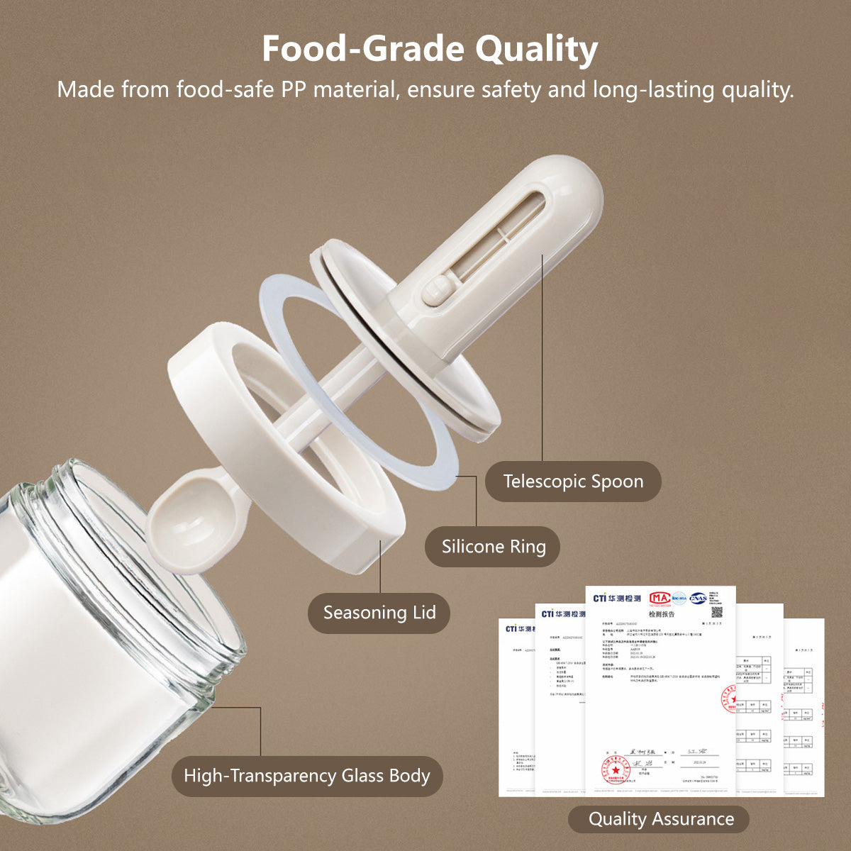 【Buy 1 Get 1 FREE at $9.90!】Expandable Spoon with Lid Seasoning Jar Moisture-Proof Spice Container