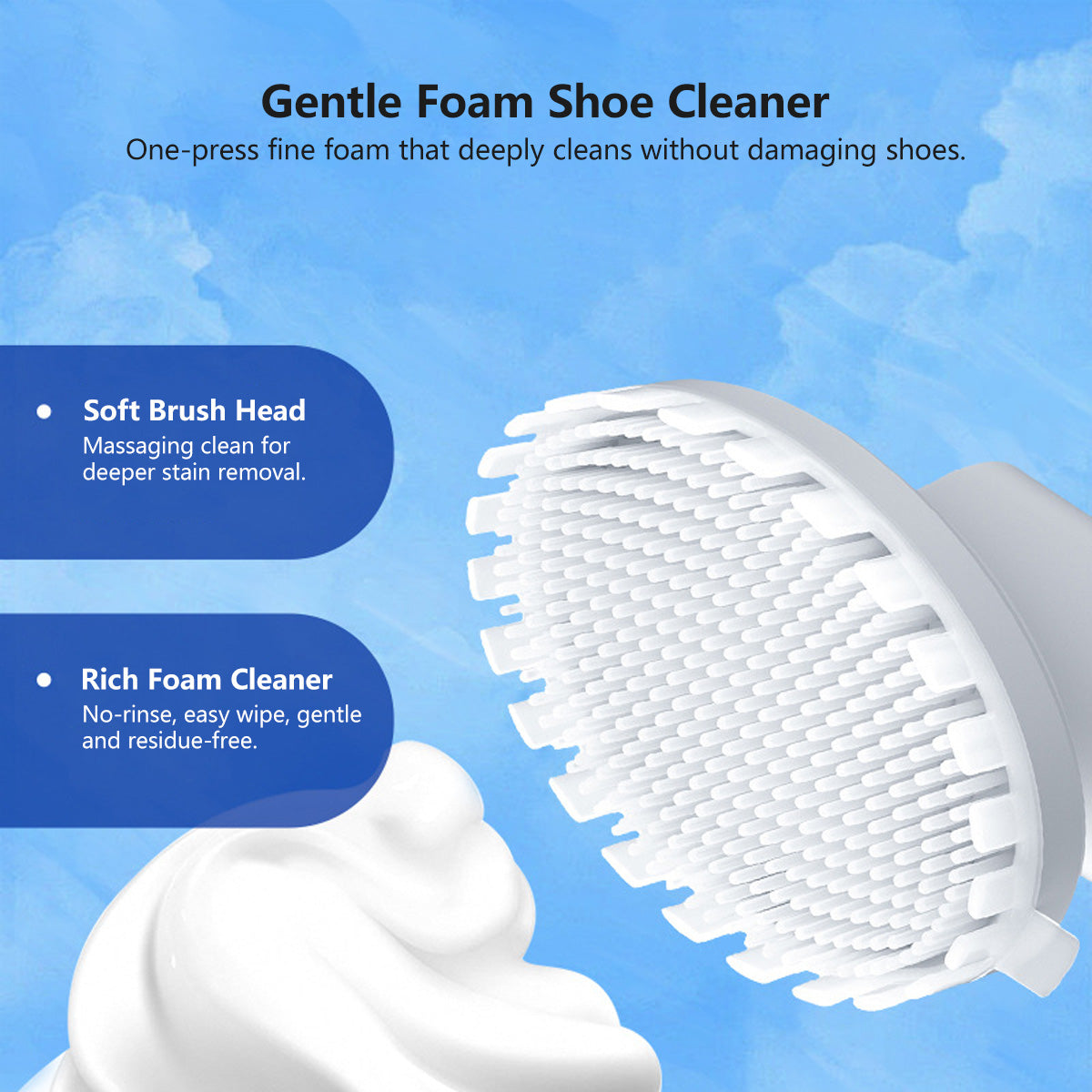 【Buy 1 get 1 FREE @$9.9!】Shoe Cleaner with Brush White Shoe Dry Cleaner Stain Removal Shoe Whitening & Care (200ml)