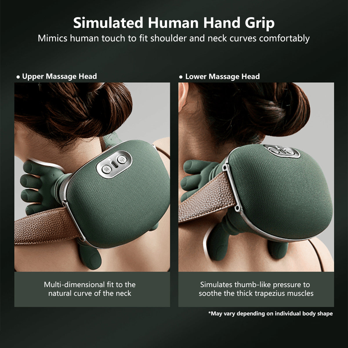 Human-Like Kneading Shoulder & Neck Massager Heat Therapy Wide Massage Coverage