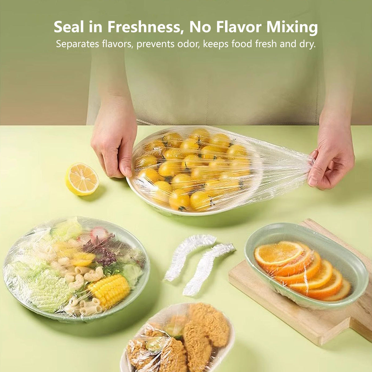 Disposable Food Wrap Wall-Mounted Stretchable & Eco-Friendly Free Hook (500pcs/pack)