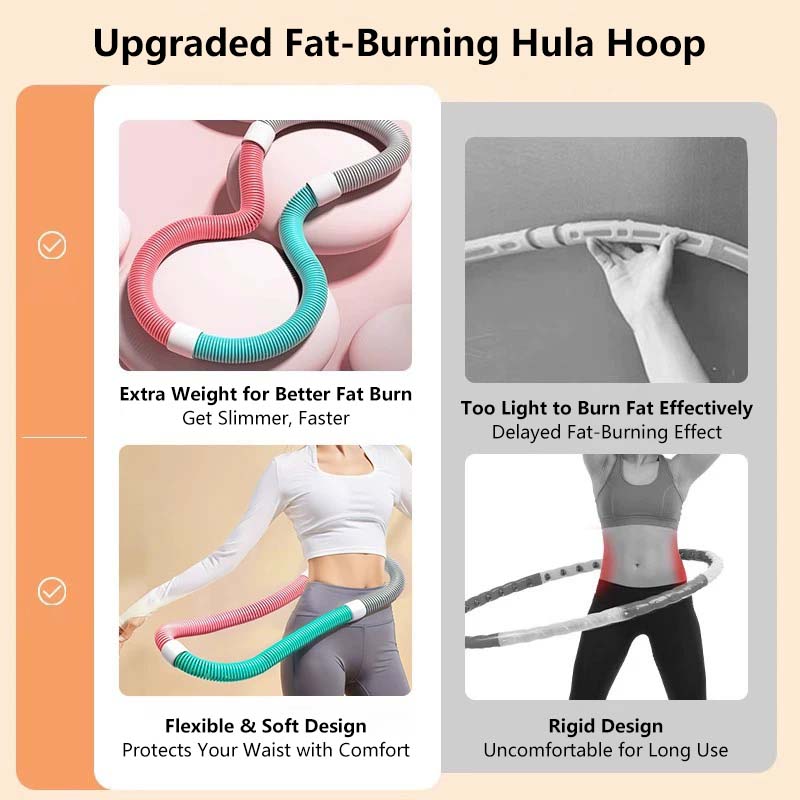 Soft Spring Hula Hoop Compact Waist Trainer Portable Exercise Ring for Weight Loss and Core Training