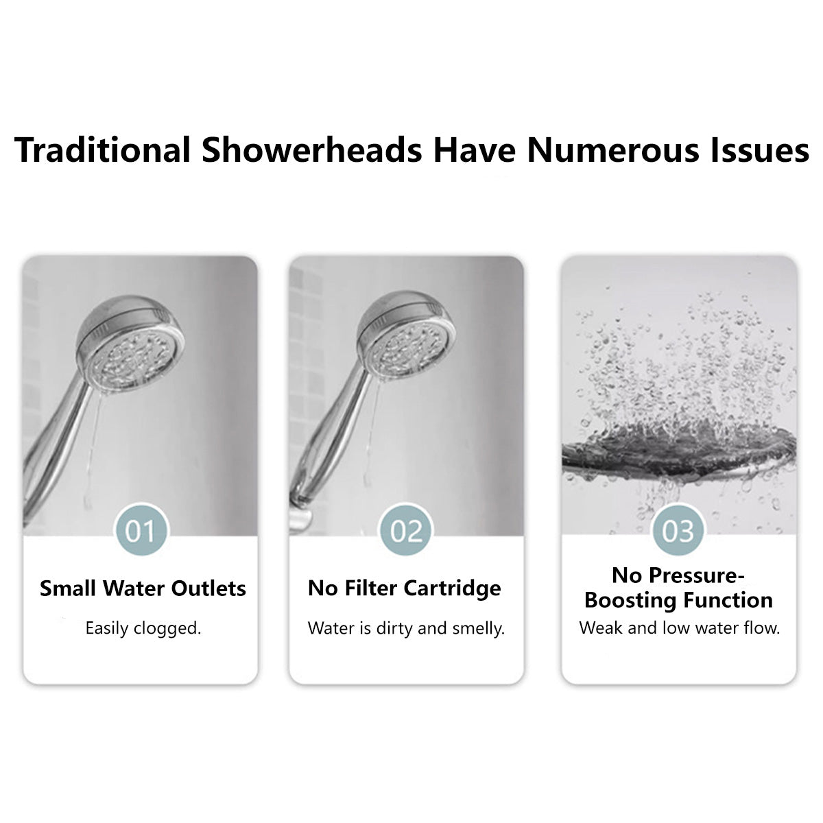 Filtered Pressure-Boosting Showerhead