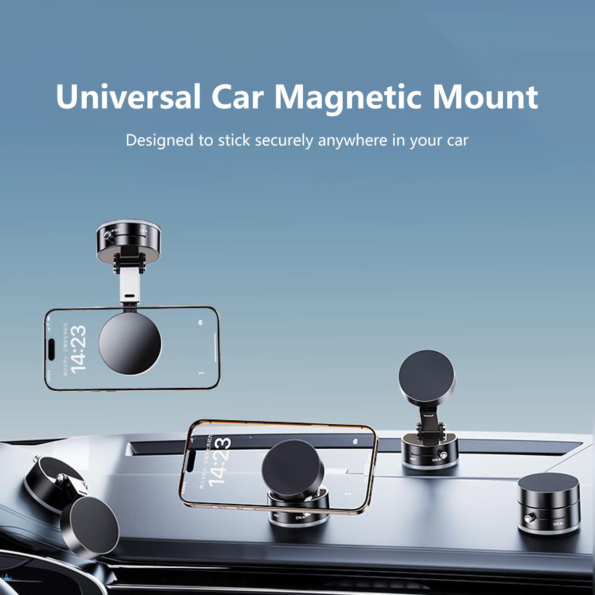 360° Adjustable Magnetic Vacuum Phone Holder Adjustable Angle Foldable Strong Vaccum Magnet Works For Any Surface