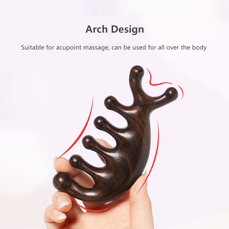 Multifunctional Massage Comb Sandalwood Meridian Massage Comb Helps Improve Blood Circulation