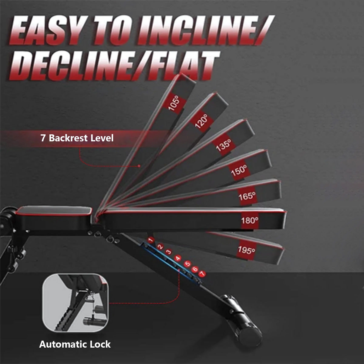 Foldable Dumbbell Bench Adjustable Strength Training Full Body Workout Incline Gym Abs Training