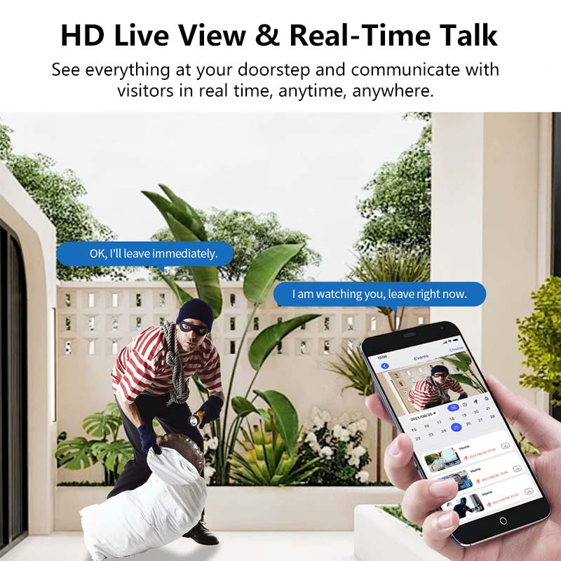 High-Definition Ai-Smart Camera Doorbell Wireless Video Doorbell with Camera & Motion Detection