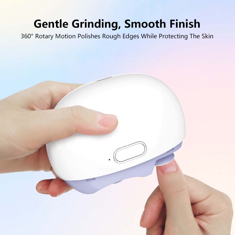 Electric Nail Clipper Trimmer & Polisher LED Light Dual Speed Type-C Rechargeable Multifunction Manicure