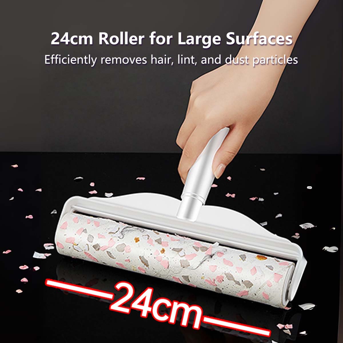 Sticky Lint Roller 24cm Wide Roller Powerful Adhesive Fiber-Friendly Design Budget-Friendly