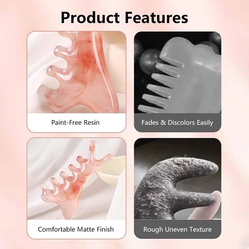 4 in 1 Multi-Functional Massage Comb Scalp, Face, Eye & Neck Massage Meridian Therapy Gua Sha Tool