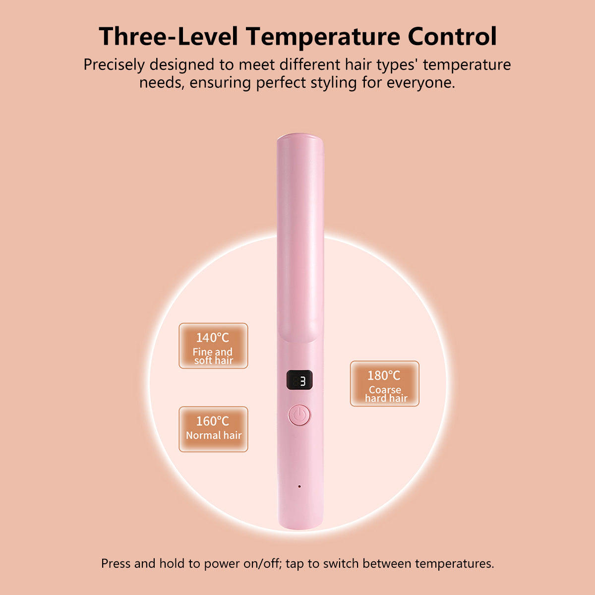 3-in-1 Portable Wireless Splint Dual-Use Hair Straightener