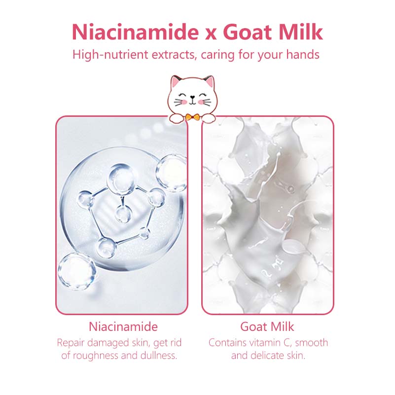 Niacinamide Cat Claw Hand Mask Hydrating Moisturizing Goat Milk Cute Mask