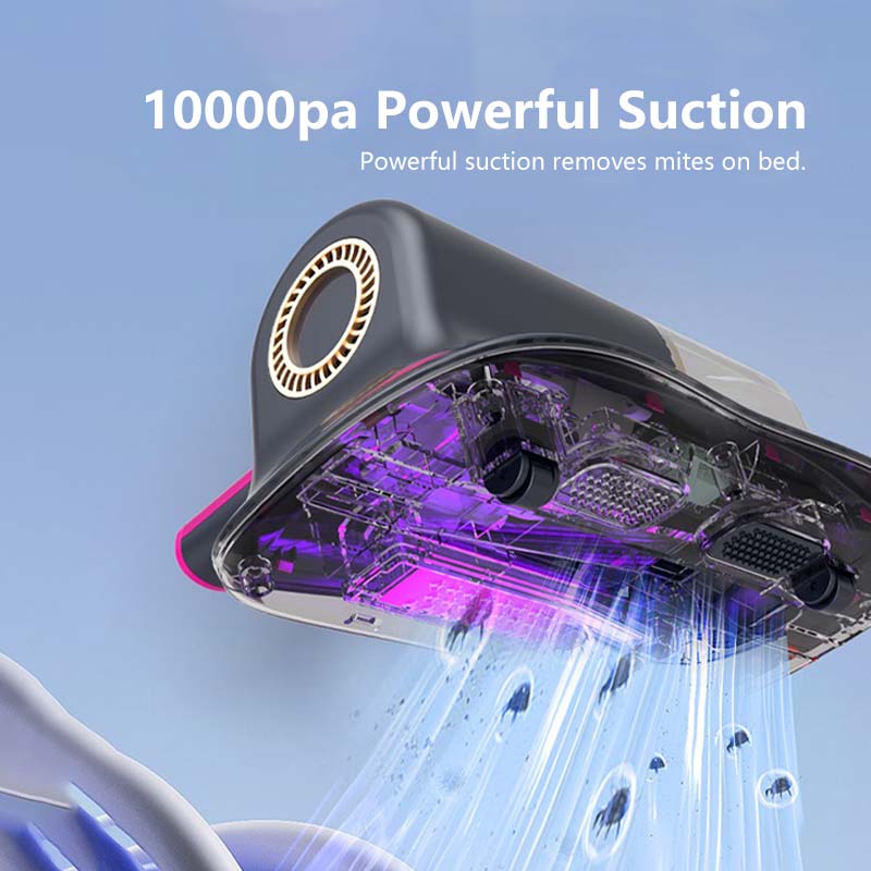 Cordless Dust Mite Vacuum Strong Suction 8000 Beats per Minute 10000pa Suction Power