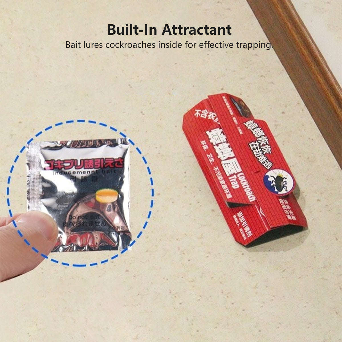 Cockroach Trap Built-In Attractant Strong Adhesive Indoor Cockroach Bait Trap Box (pack of 3)