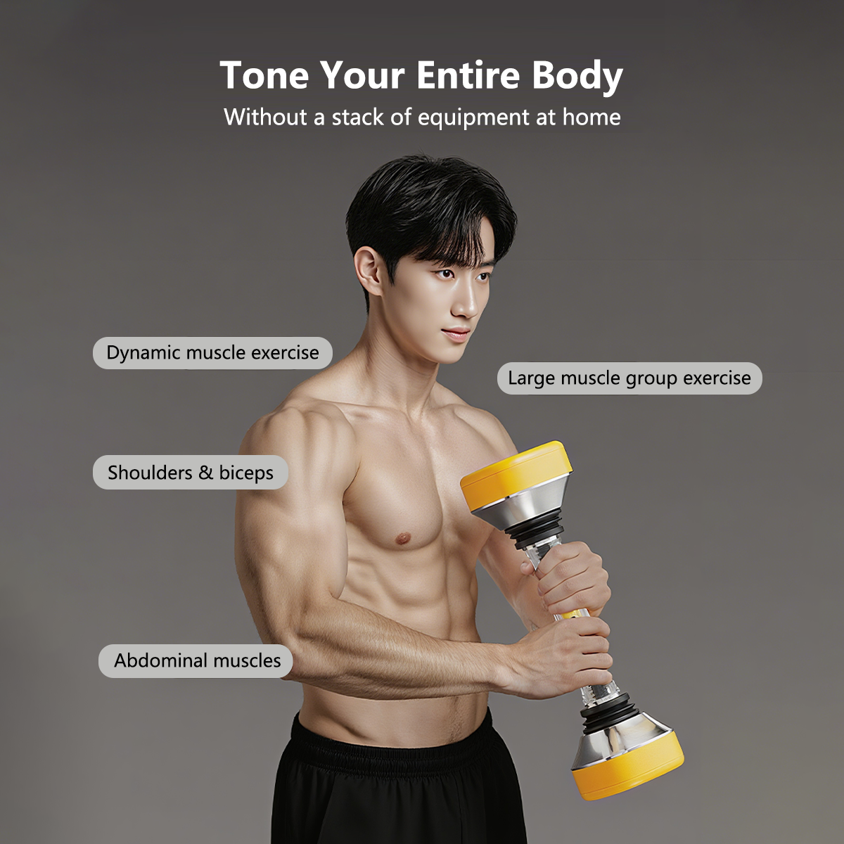 JOMO Adjustable Swing Dumbbell 10-30kg ABS Steel Full Body Home Gym Trainer Adjustable Resistance