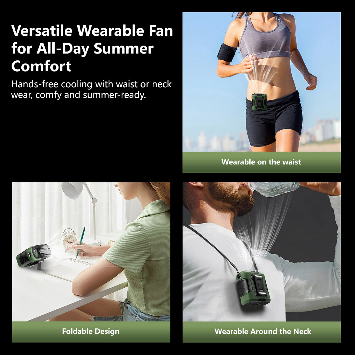 Portable Waist Fan 10000mAh