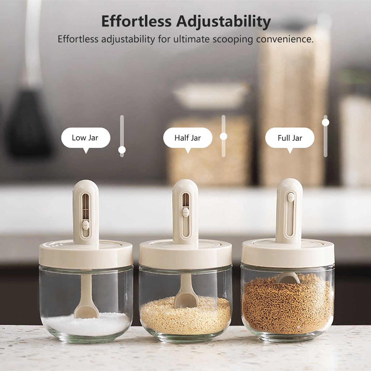 【Buy 1 Get 1 FREE at $9.90!】Expandable Spoon with Lid Seasoning Jar Moisture-Proof Spice Container