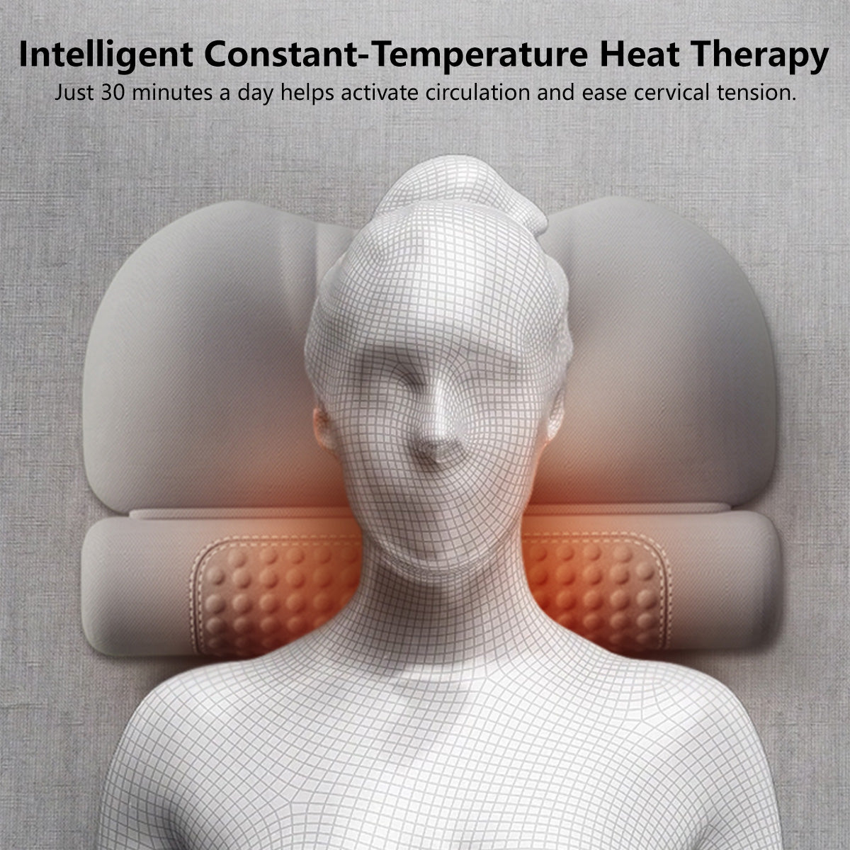 Mugwort Heating Cervical Pillow Memory Foam Ergonomic Design 3-Level Heating USB Plugin Pillow