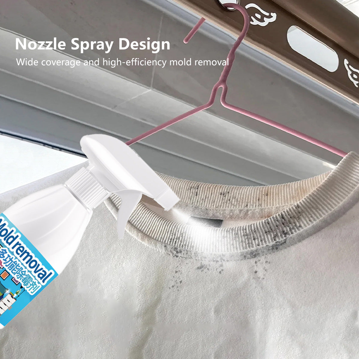 Multipurpose Mold Remover Spray Fast-Acting Spray Penetrates Deep Eliminates Stains & Odors Safe for Home Use (350ml)