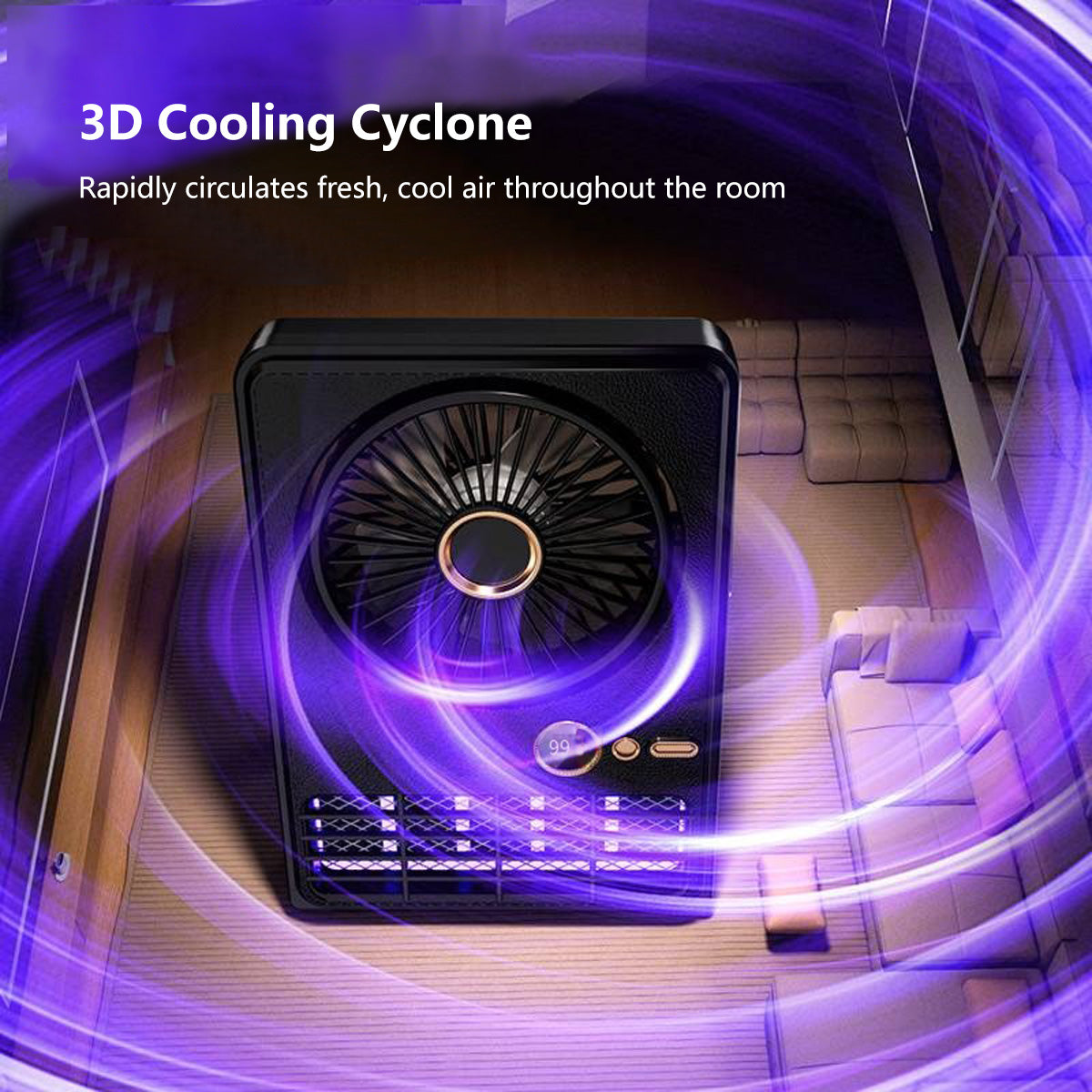 2-in-1 Fan and Mosquito Zapper Portable Rechargeable Plug-in 5-Level Cooling 2000V Bug Zapper Type-C Charging