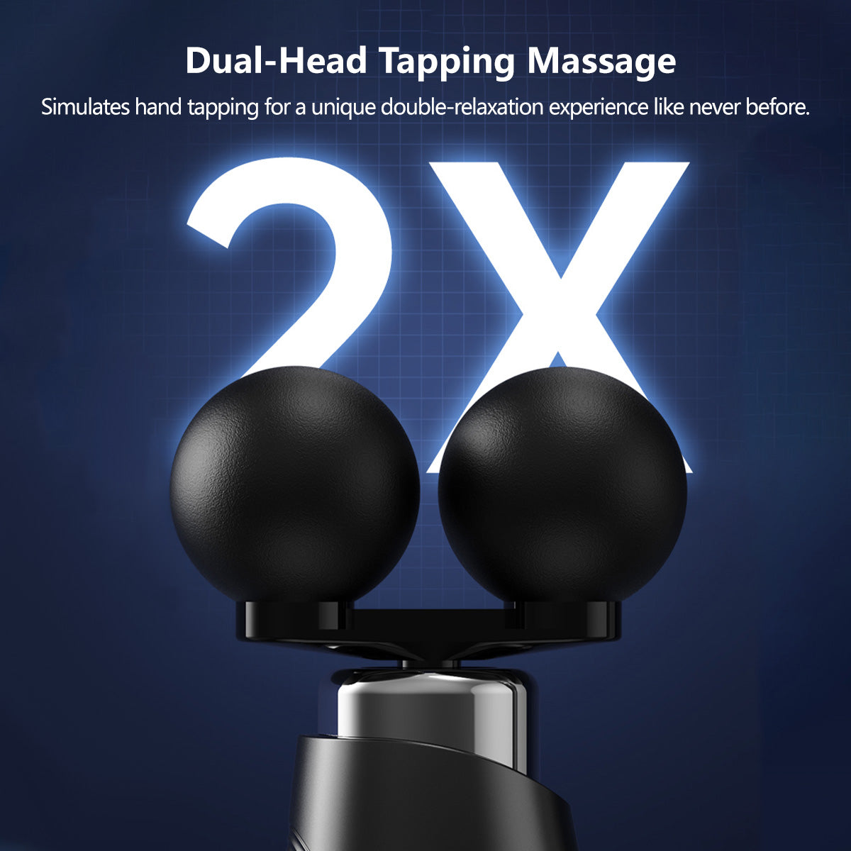 Deep Rolling Massager Long-Handle Curved-Head Fascia Gun with 8 Massage Heads